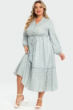 Dot Print Button Tie Waist Ruffled Hem Dress 9 Dot Print Button Tie Waist Ruffled Hem Dress -Trendy Bikini Set Sales Store c sd031001 4