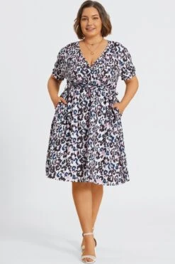 Plus Size Floral Print V-Neck Midi Dress -Trendy Bikini Set Sales Store c sd053001 3