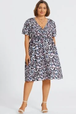 Plus Size Floral Print V-Neck Midi Dress -Trendy Bikini Set Sales Store c sd053001 4
