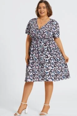 Plus Size Floral Print V-Neck Midi Dress -Trendy Bikini Set Sales Store c sd053001 5