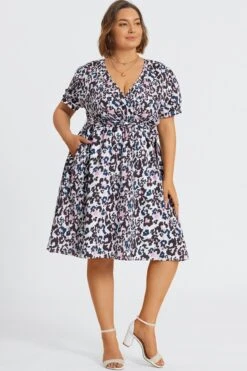 Plus Size Floral Print V-Neck Midi Dress -Trendy Bikini Set Sales Store c sd053001 6