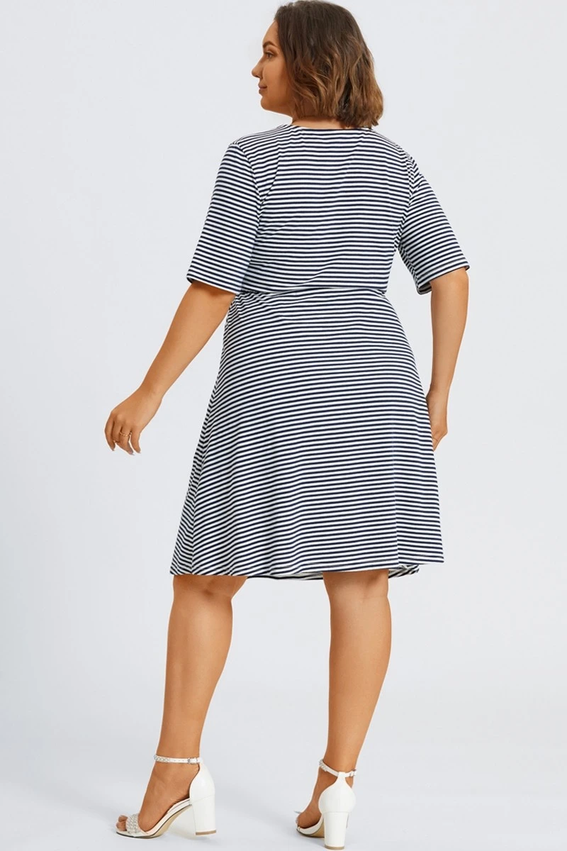 High Neck Half Sleeve Skater Midi Dress 2 High Neck Half Sleeve Skater Midi Dress - Image 2