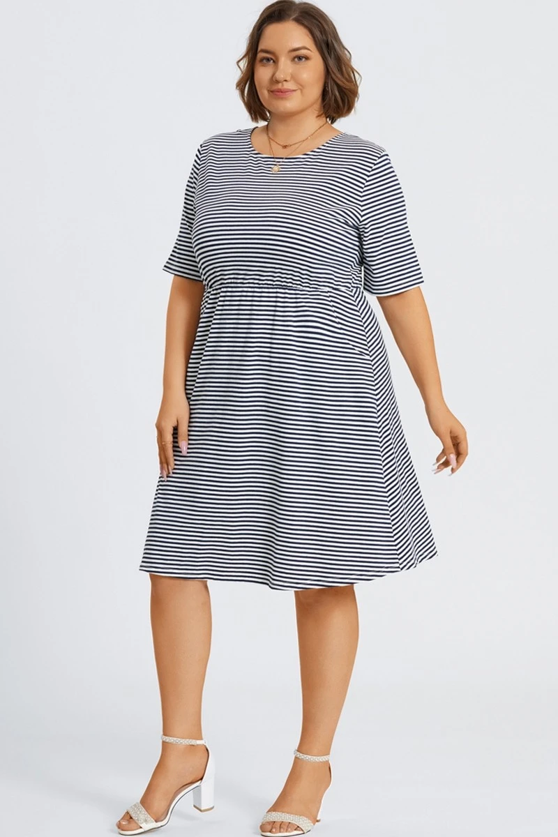 High Neck Half Sleeve Skater Midi Dress 3 High Neck Half Sleeve Skater Midi Dress - Image 3