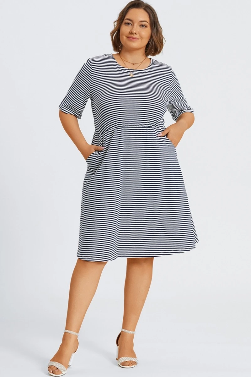 High Neck Half Sleeve Skater Midi Dress 5 High Neck Half Sleeve Skater Midi Dress - Image 5