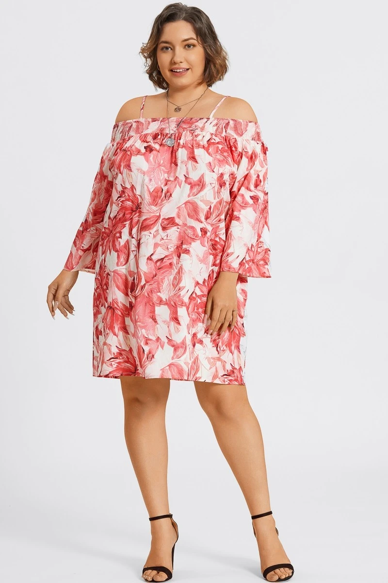 Floral Print Off-Shoulder Carmen Style Midi Dress 1 Floral Print Off-Shoulder Carmen Style Midi Dress