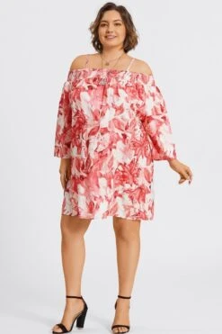 Floral Print Off-Shoulder Carmen Style Midi Dress 10 Floral Print Off-Shoulder Carmen Style Midi Dress -Trendy Bikini Set Sales Store c sd056001 5