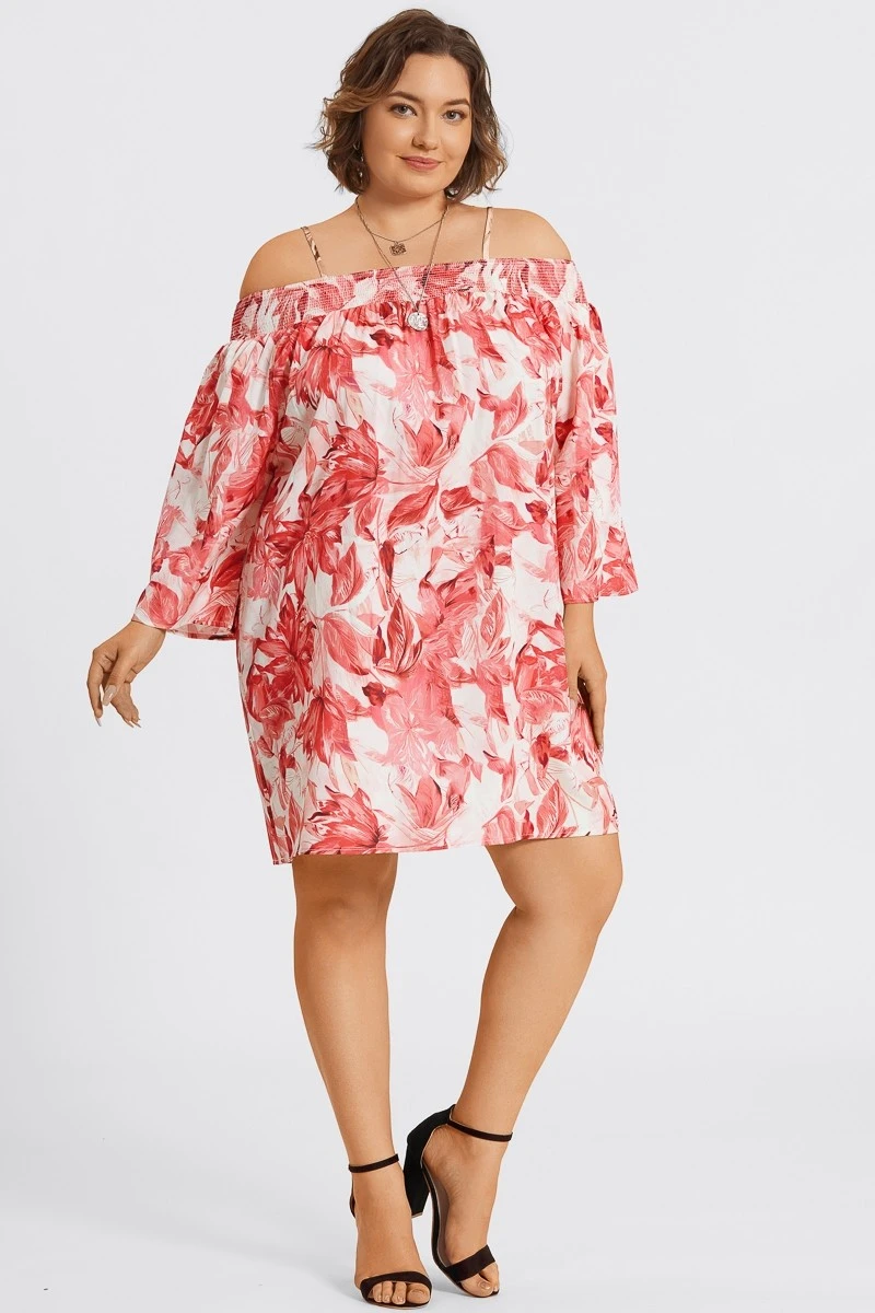 Floral Print Off-Shoulder Carmen Style Midi Dress 6 Floral Print Off-Shoulder Carmen Style Midi Dress - Image 6