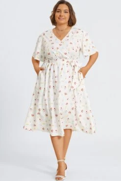 Floral Printed Ruffle Sleeve Pocket Belted Maxi Dress 8 Floral Printed Ruffle Sleeve Pocket Belted Maxi Dress -Trendy Bikini Set Sales Store c sd059001 3