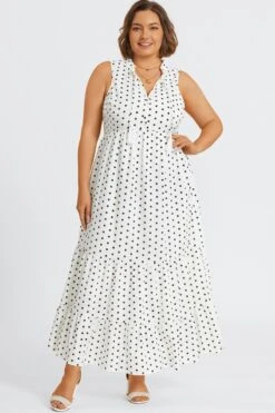Polka Dots Textured Woven Tiered Maxi Dress 10 Polka Dots Textured Woven Tiered Maxi Dress -Trendy Bikini Set Sales Store c sd060001 4