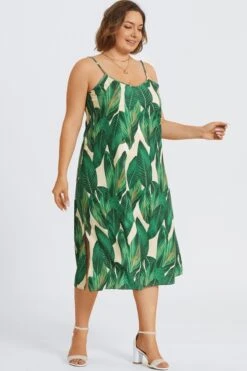 Plus Size Tropical Print Cami Maxi Dress 11 Plus Size Tropical Print Cami Maxi Dress -Trendy Bikini Set Sales Store c sd064001 6 2