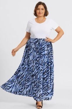 Zebra Print Flowing Crinkled Elastic Waist Long Skirt 6 Zebra Print Flowing Crinkled Elastic Waist Long Skirt -Trendy Bikini Set Sales Store c sk001001 3