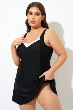 Classic Wide Straps Sweetheart Neckline Swimdress -Trendy Bikini Set Sales Store dsc00119