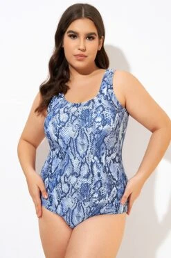 Leopard Printed Wide Straps One Piece Swimsuit