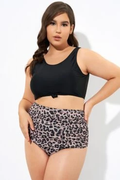 Black Wide Strap Knot Front Bikini Top -Trendy Bikini Set Sales Store dsc07099