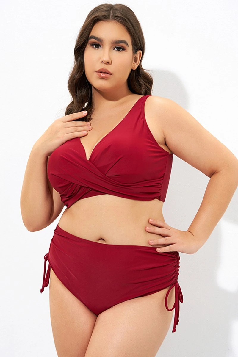 Red Twist Front Cross Back&Front Bikini Top 3 Red Twist Front Cross Back&Front Bikini Top - Image 3