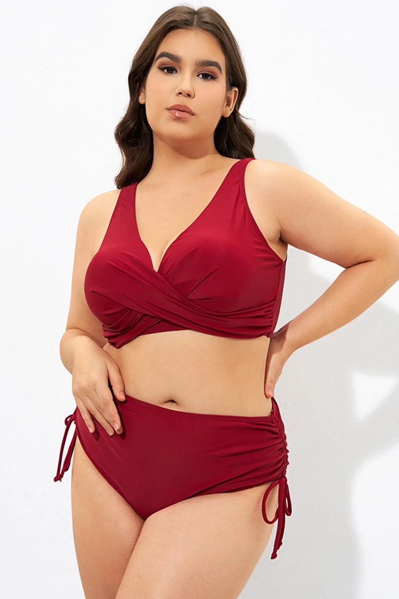 Red Twist Front Cross Back&Front Bikini Top 4 Red Twist Front Cross Back&Front Bikini Top - Image 4