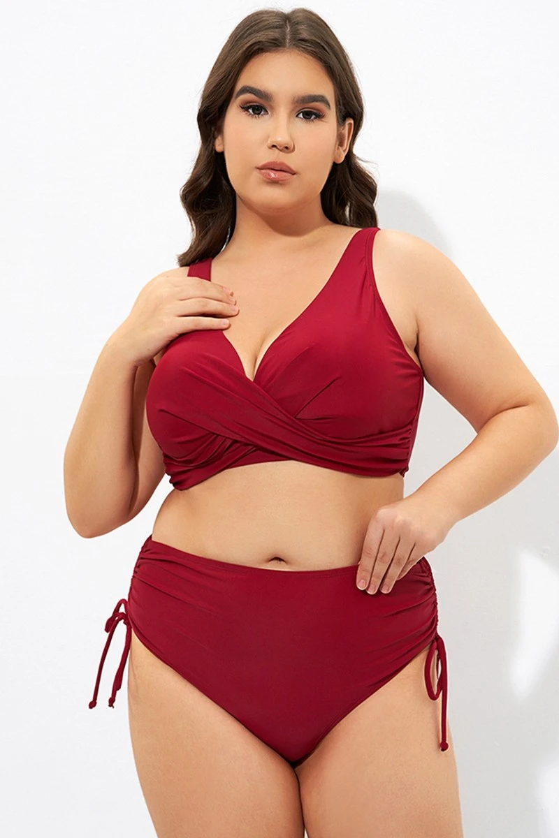 Red Twist Front Cross Back&Front Bikini Top 5 Red Twist Front Cross Back&Front Bikini Top - Image 5
