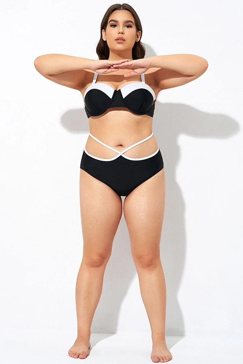 Modern Black And White Strappy Bottom 1 Modern Black And White Strappy Bottom