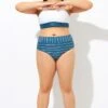 Elegant High Waist Stripe Swim Bottom