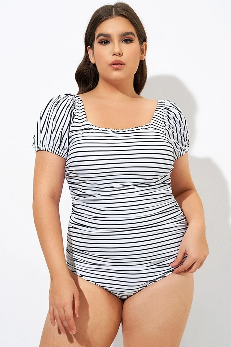 Vertical Stripes Ladder Back One Piece Swimsuit 5 Vertical Stripes Ladder Back One Piece Swimsuit - Image 5